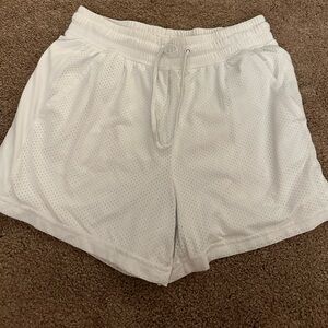 white athletic shorts